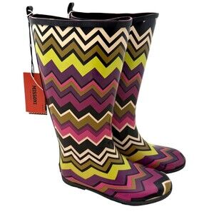 Missoni for Target Wellington Boots Girls 3 Youth Multi ZigZag Chevron New